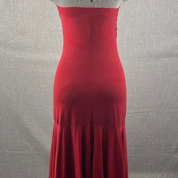 Y2K Red Sparkly Strapless Dress - Picture 4 of 4